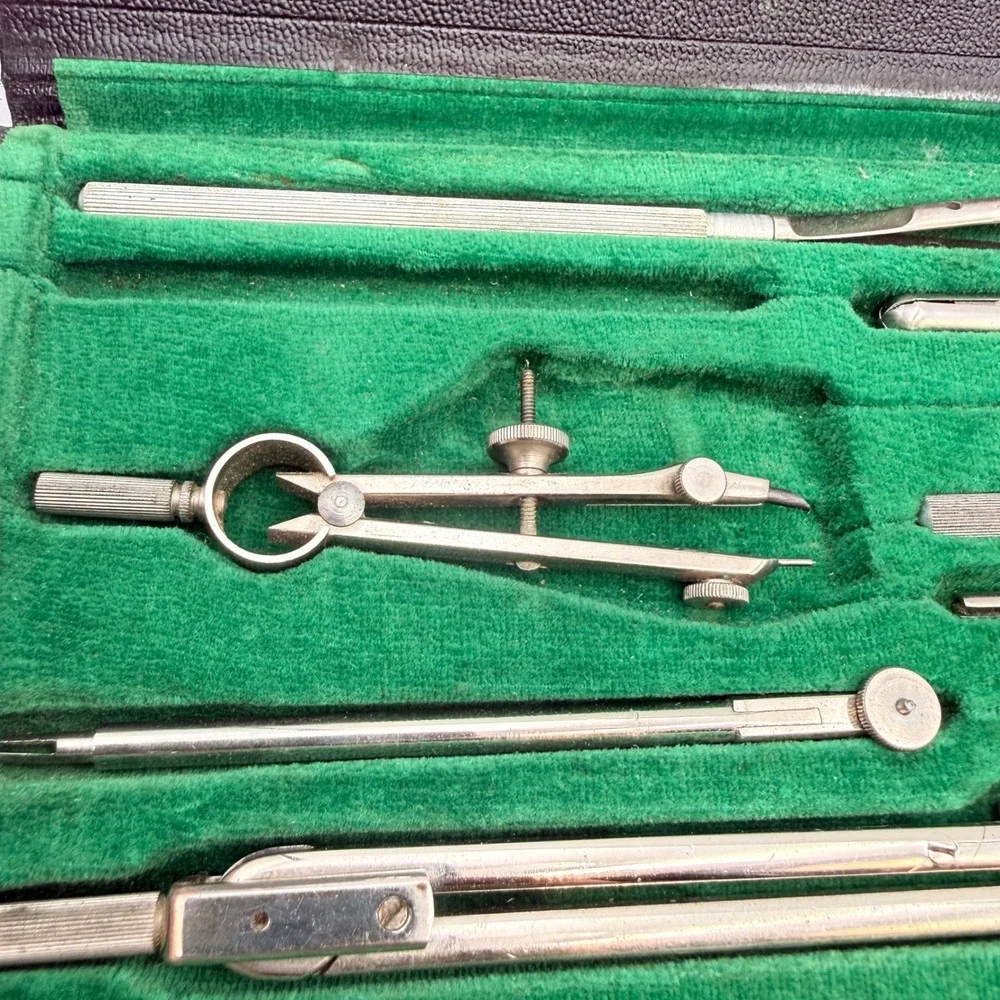 Vintage Dietzgen 1095-J Drafting Tool Set Germany US Zone Engineering Kit Case